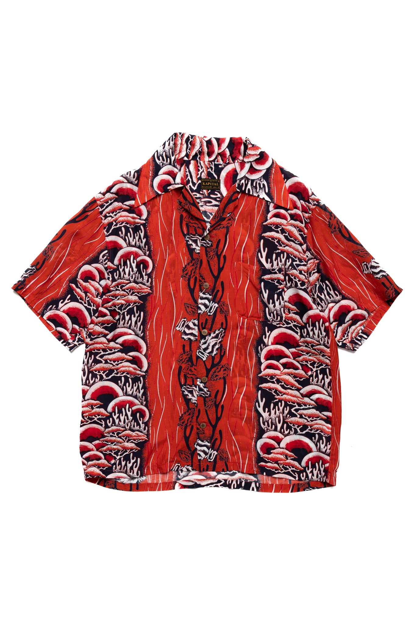 Silk Rayon SOUFFLE & ARROWHEAD WRANGLE Collar Aloha Shirt - Red