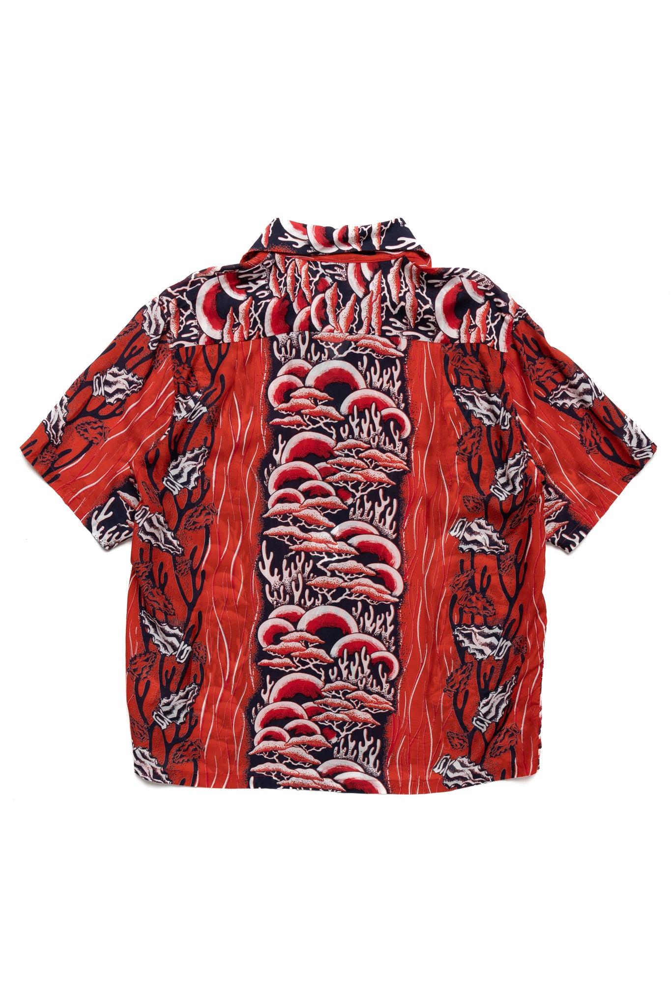 Silk Rayon SOUFFLE & ARROWHEAD WRANGLE Collar Aloha Shirt - Red