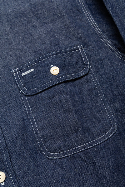 Blue Denim L/S Work Shirt - Washed