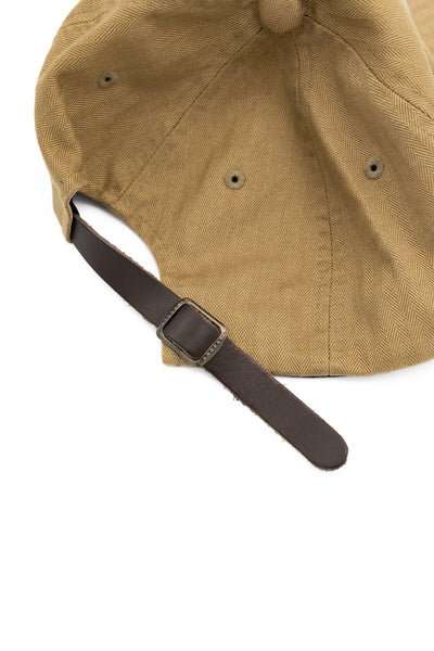 6 Panel Herringbone Cap - Khaki