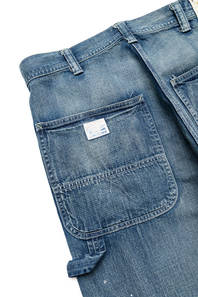 11oz Blue Denim Work Pants Aged Model