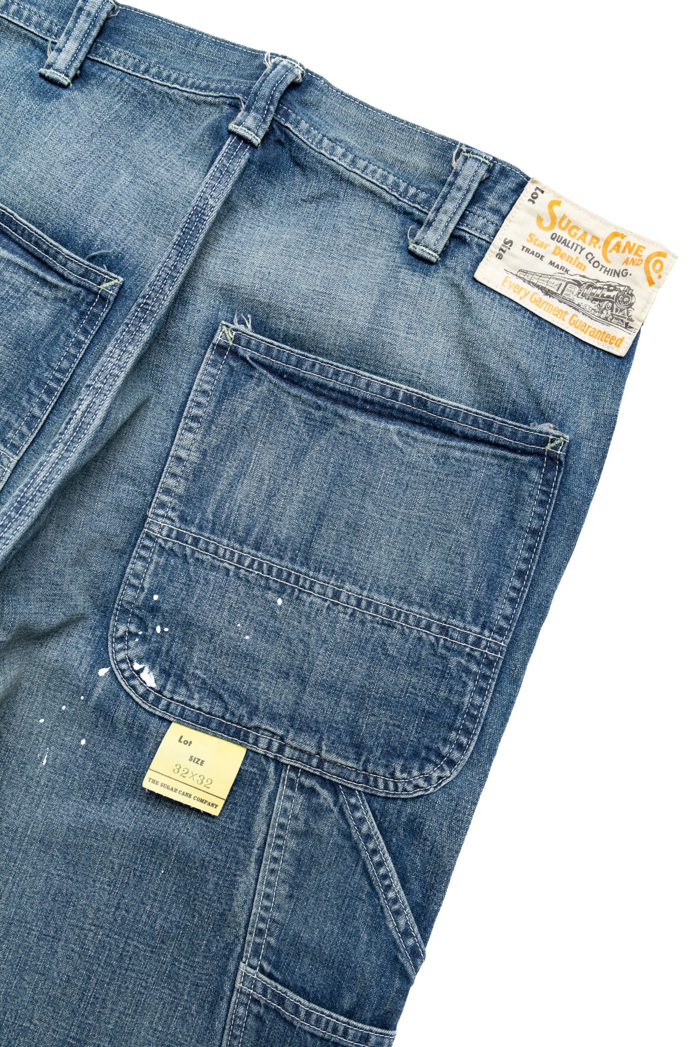 11oz Blue Denim Work Pants Aged Model