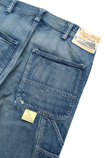 11oz Blue Denim Work Pants Aged Model