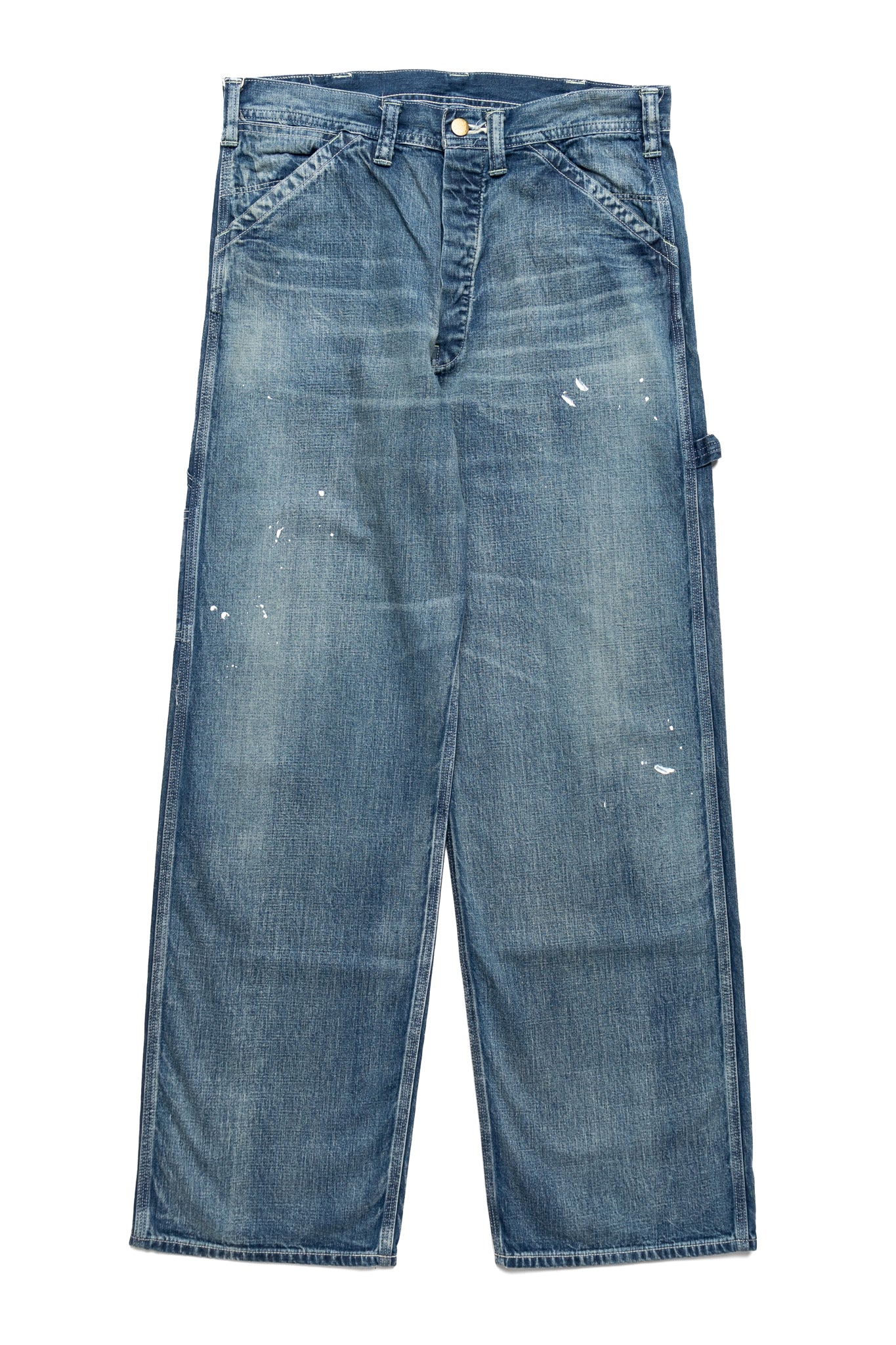 11oz Blue Denim Work Pants Aged Model
