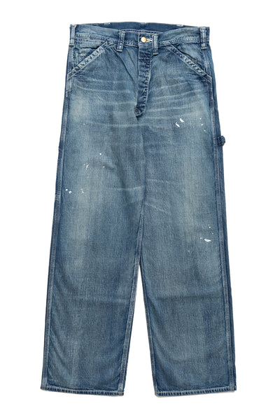 11oz Blue Denim Work Pants Aged Model