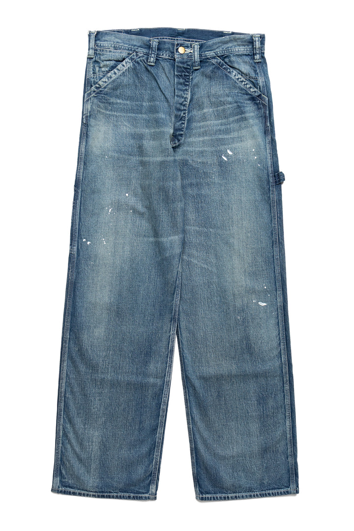 Sugar Cane 11oz Blue Denim Work Pants Aged Model – BLUE IN GREEN SOHO