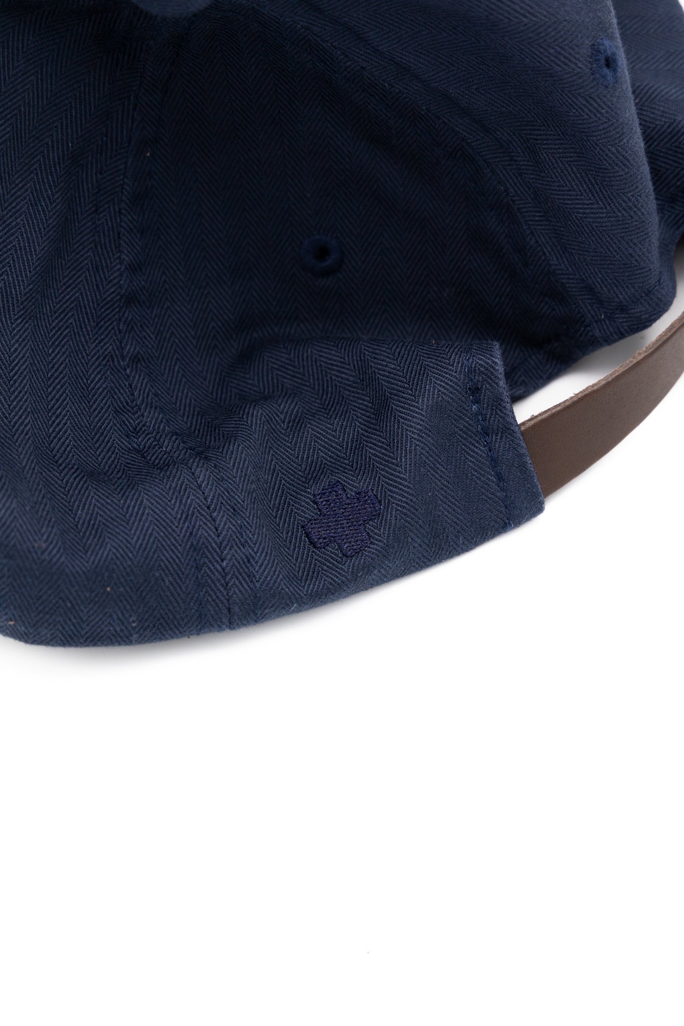 6 Panel Herringbone Cap - Navy