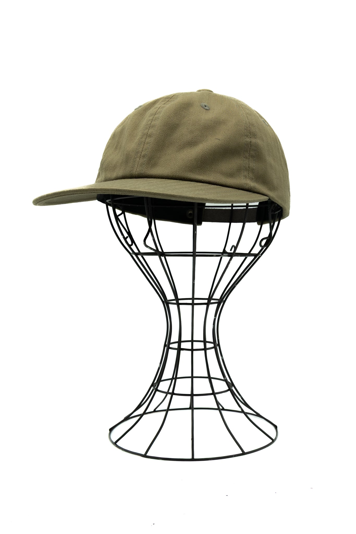 6 Panel Herringbone Cap - Olive