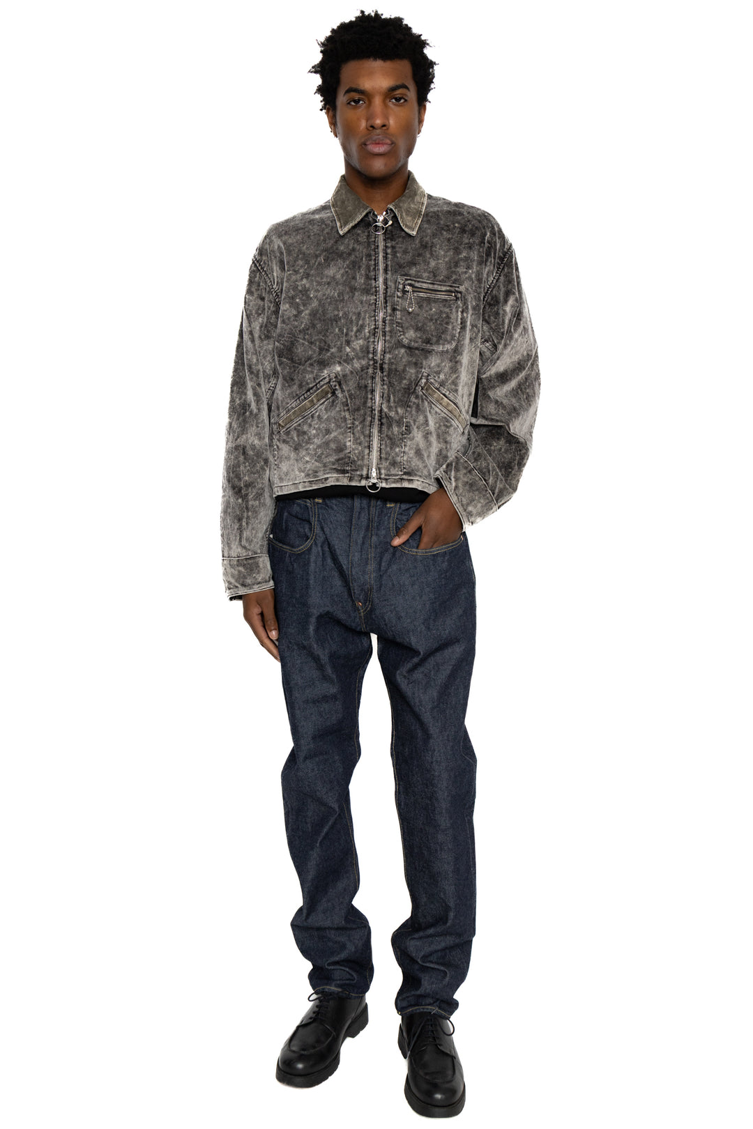 Kapital Velveteen HUNTER Drizzler JKT (Dirty Dyed) - Black – BLUE