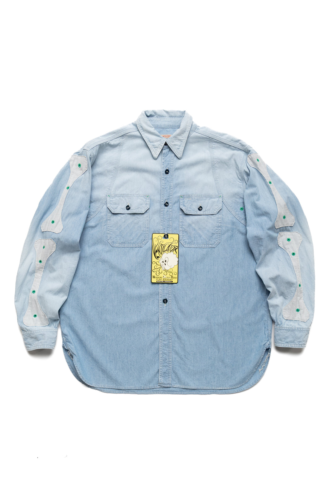 Kapital Chambray 2TONES BONE Patch Ventilator Workshirt