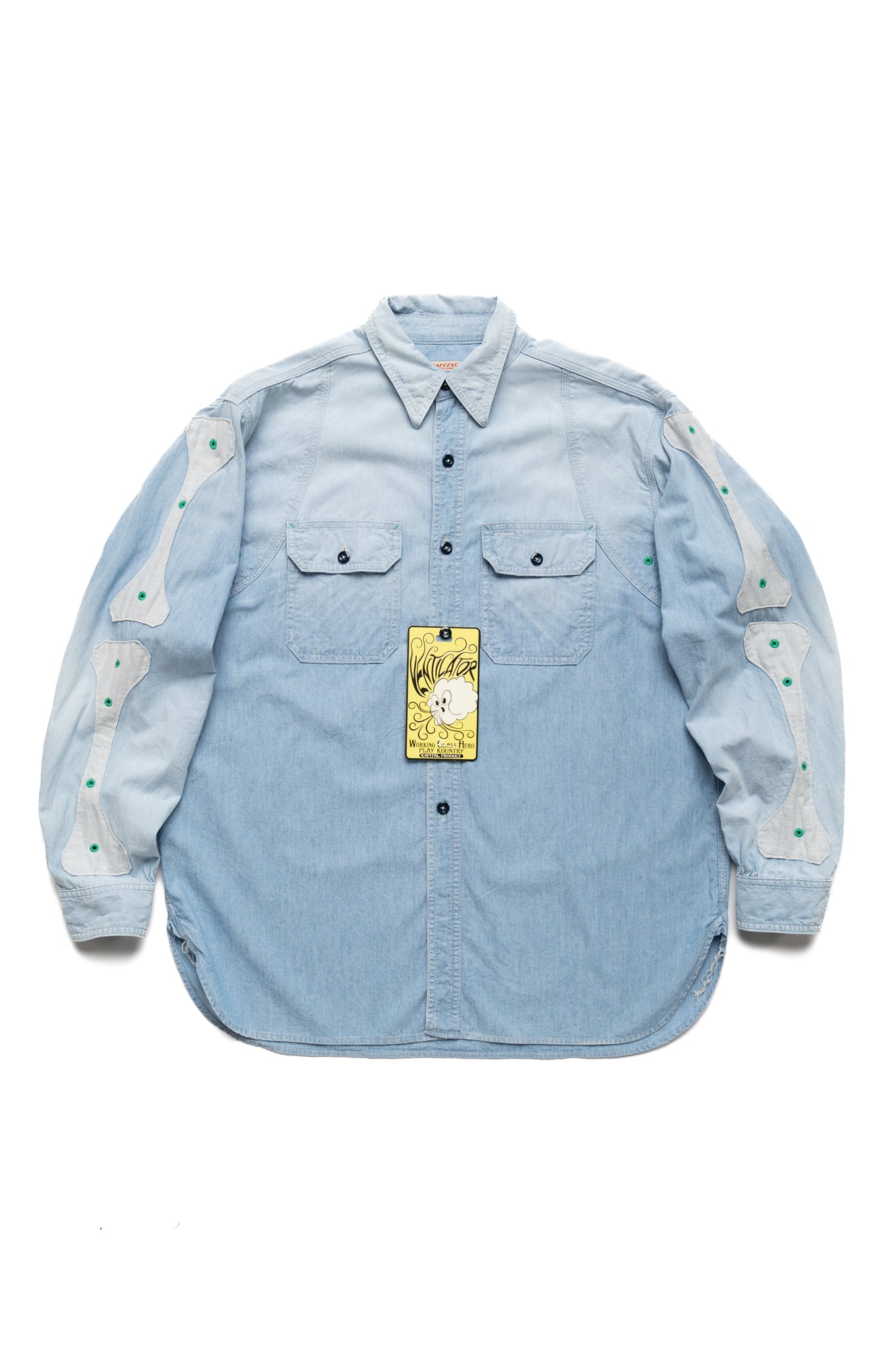 Chambray 2TONES BONE Patch Ventilator Workshirt