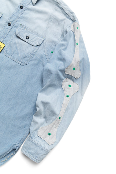 Chambray 2TONES BONE Patch Ventilator Workshirt