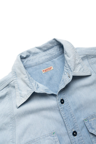 Chambray 2TONES BONE Patch Ventilator Workshirt
