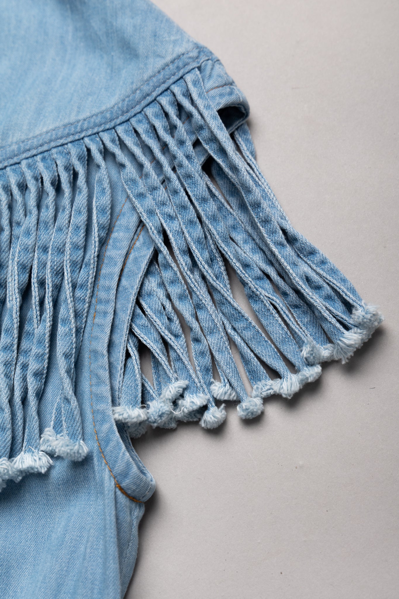 5.5oz x 8oz Denim Fringe Jumpsuit