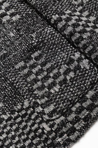 Knit Cardigan Block Jacquard - Black/White