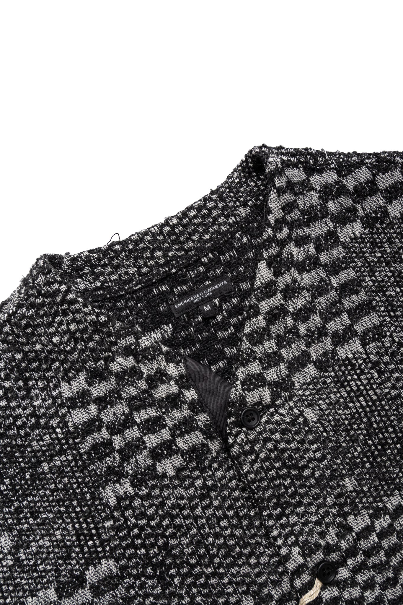 Knit Cardigan Block Jacquard - Black/White