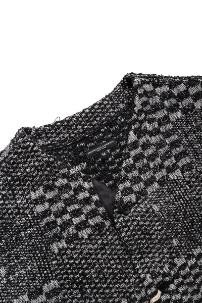 Knit Cardigan Block Jacquard - Black/White
