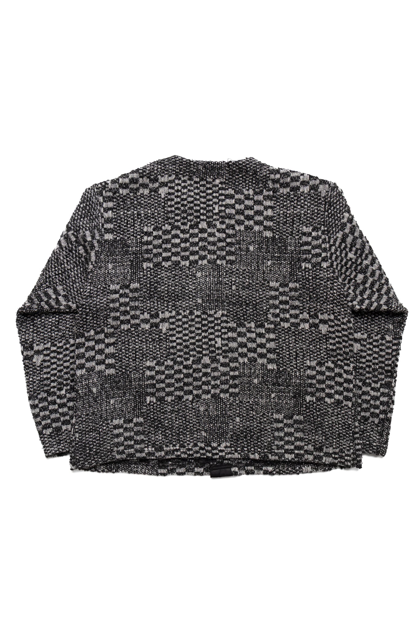 Knit Cardigan Block Jacquard - Black/White