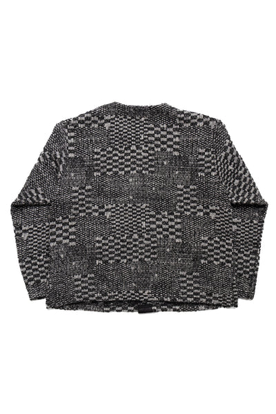 Knit Cardigan Block Jacquard - Black/White