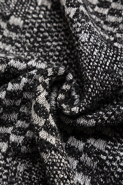 Knit Cardigan Block Jacquard - Black/White