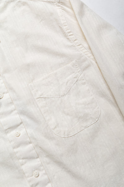 Vintage Button Down Shirt - Cream Cotton/Linen Dobby Stripe