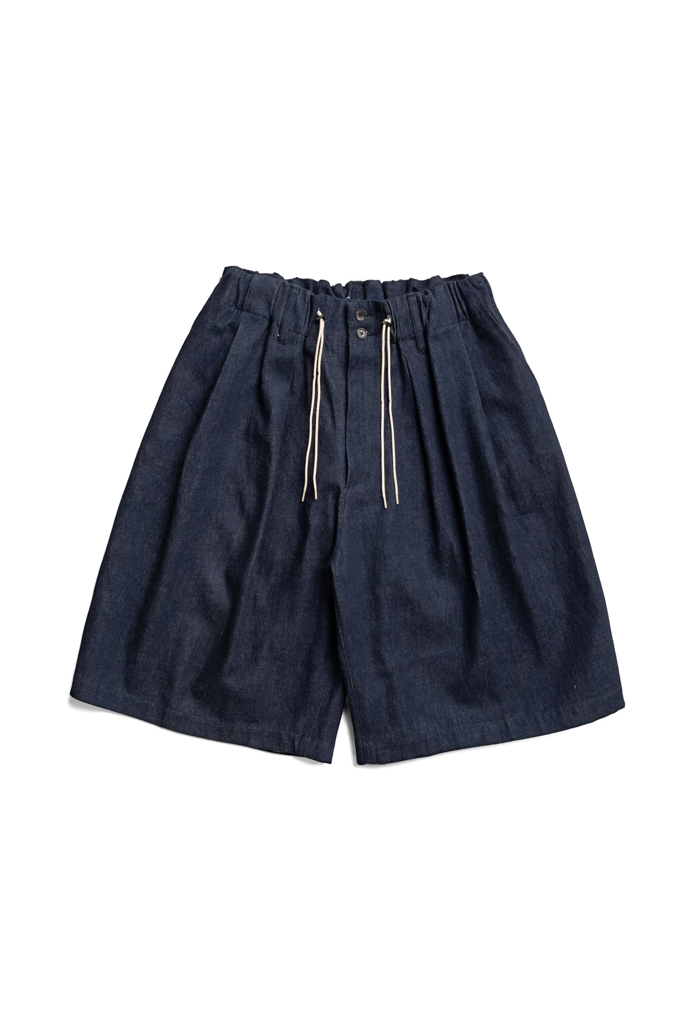 Circular Short Pants Denim One Wash - Indigo