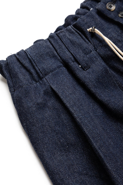 Circular Short Pants Denim One Wash - Indigo