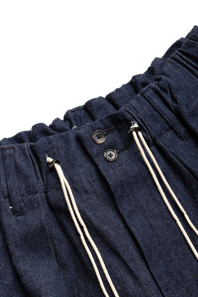 Circular Short Pants Denim One Wash - Indigo