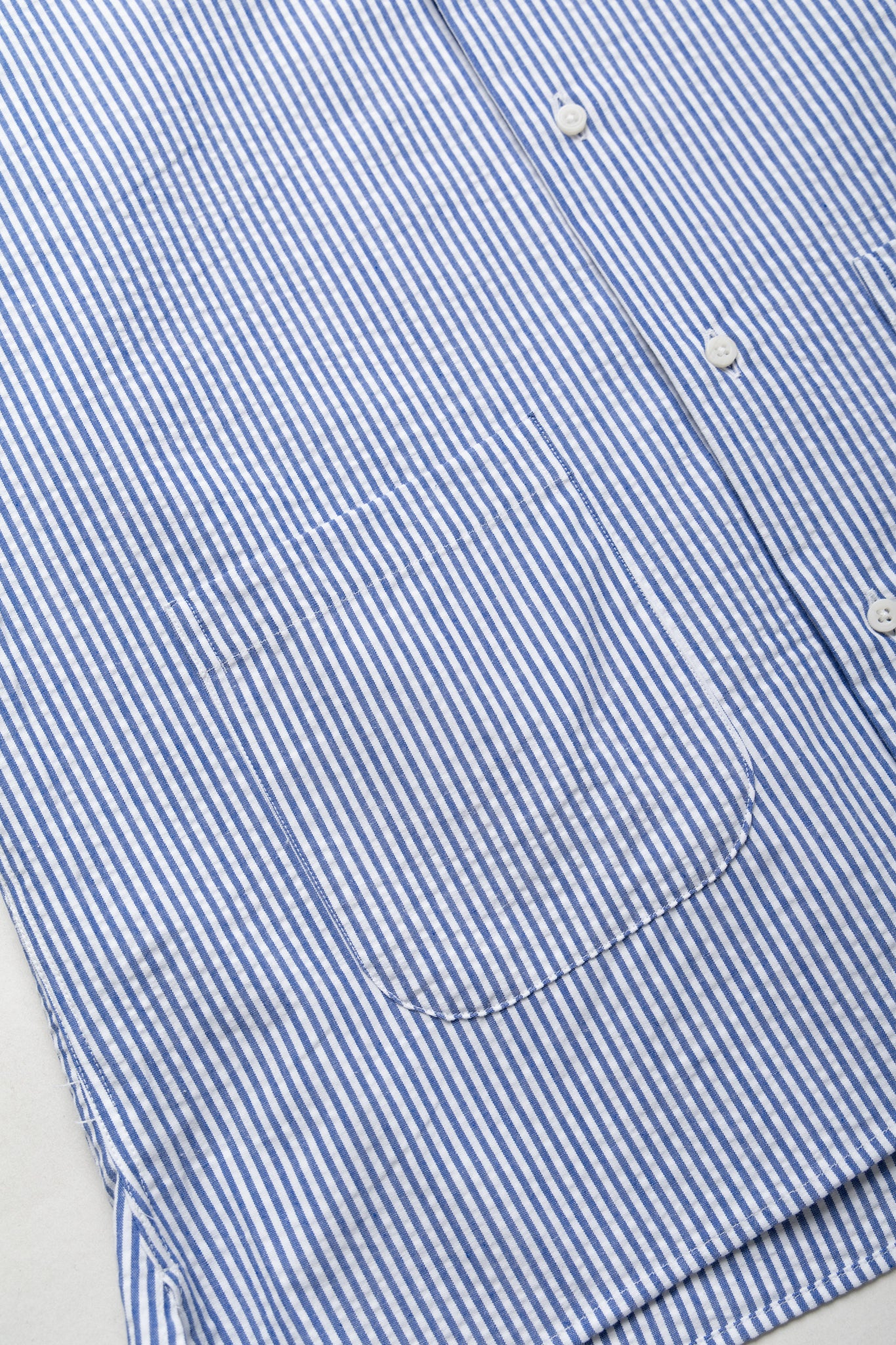 S/S Beach Shirt - Blue Stripe Seersucker