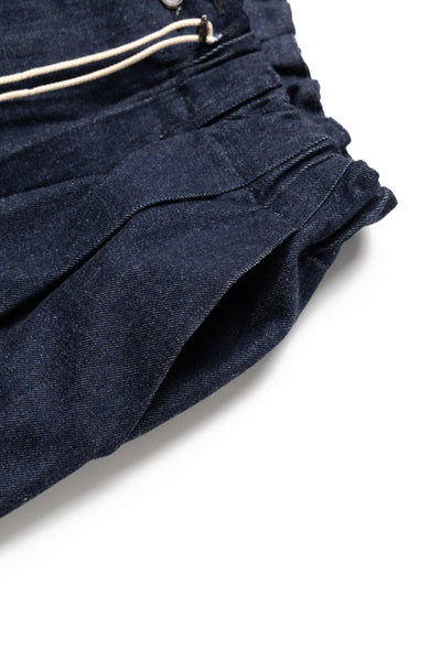Circular Short Pants Denim One Wash - Indigo