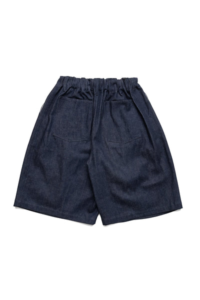Circular Short Pants Denim One Wash - Indigo