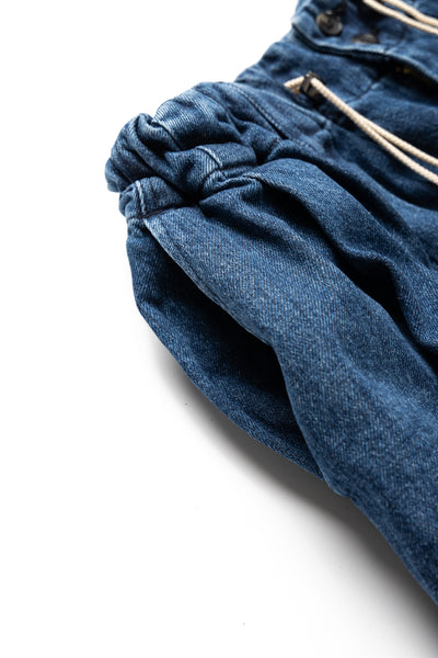 Circular Short Pants Denim Damaged - Indigo