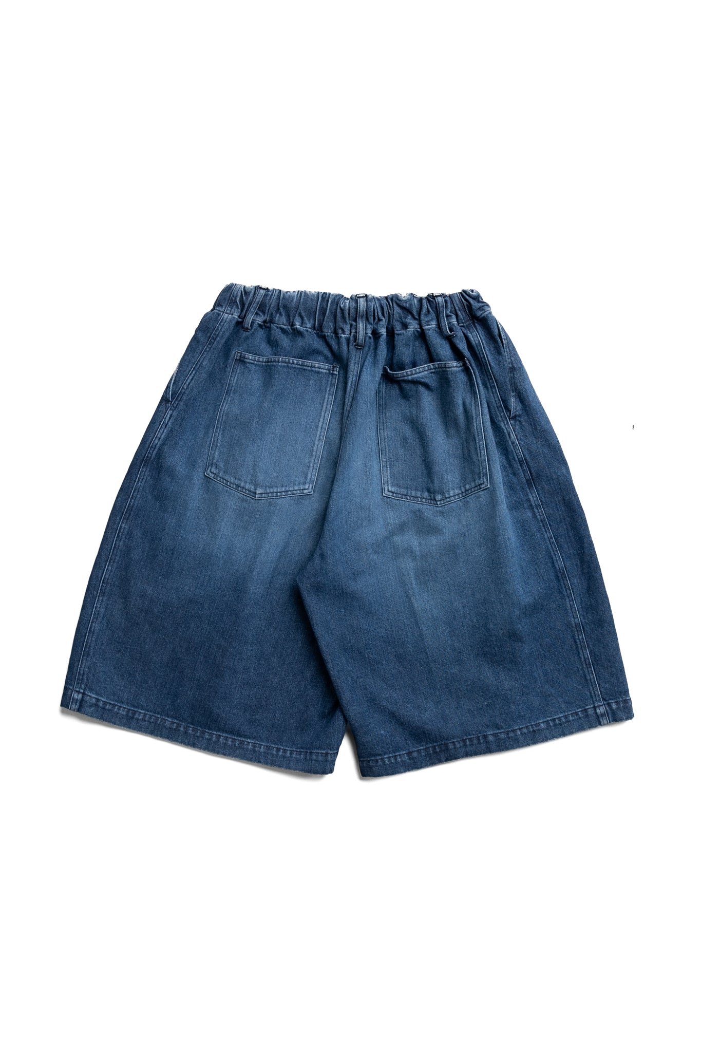 Circular Short Pants Denim Damaged - Indigo