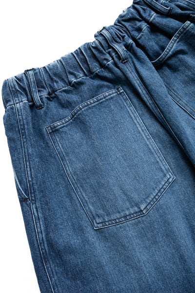 Circular Short Pants Denim Damaged - Indigo