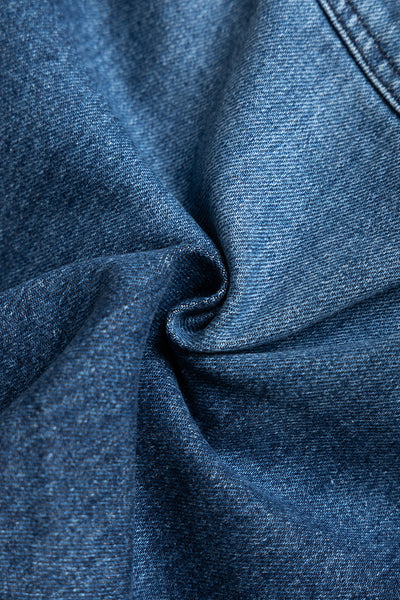 Circular Short Pants Denim Damaged - Indigo