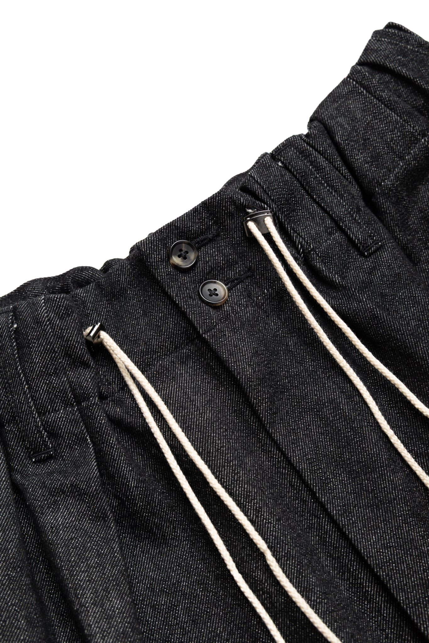 Circular Short Pants Denim One Wash - Black
