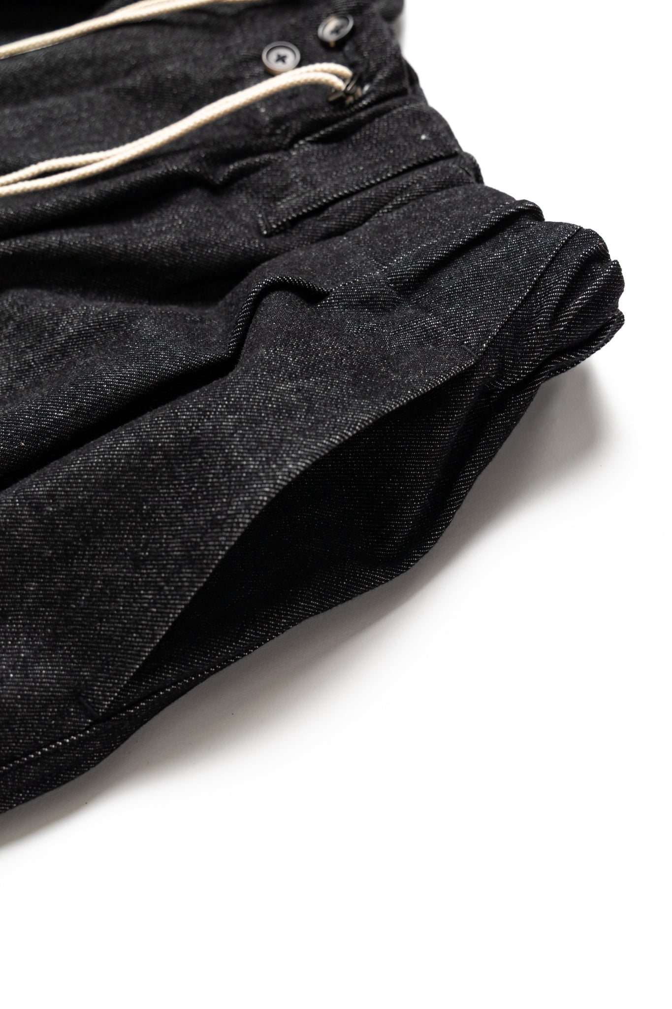 Circular Short Pants Denim One Wash - Black