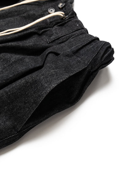 Circular Short Pants Denim One Wash - Black