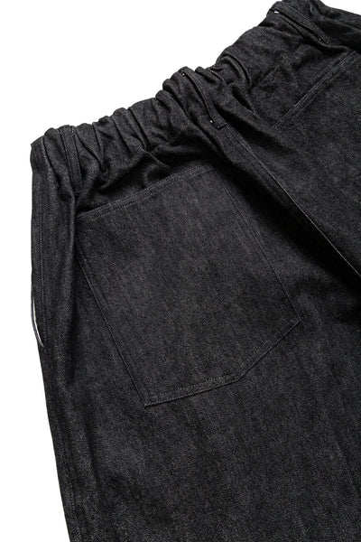 Circular Short Pants Denim One Wash - Black