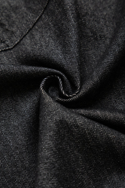 Circular Short Pants Denim One Wash - Black