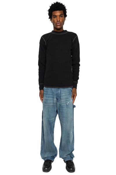 11oz Blue Denim Work Pants Aged Model