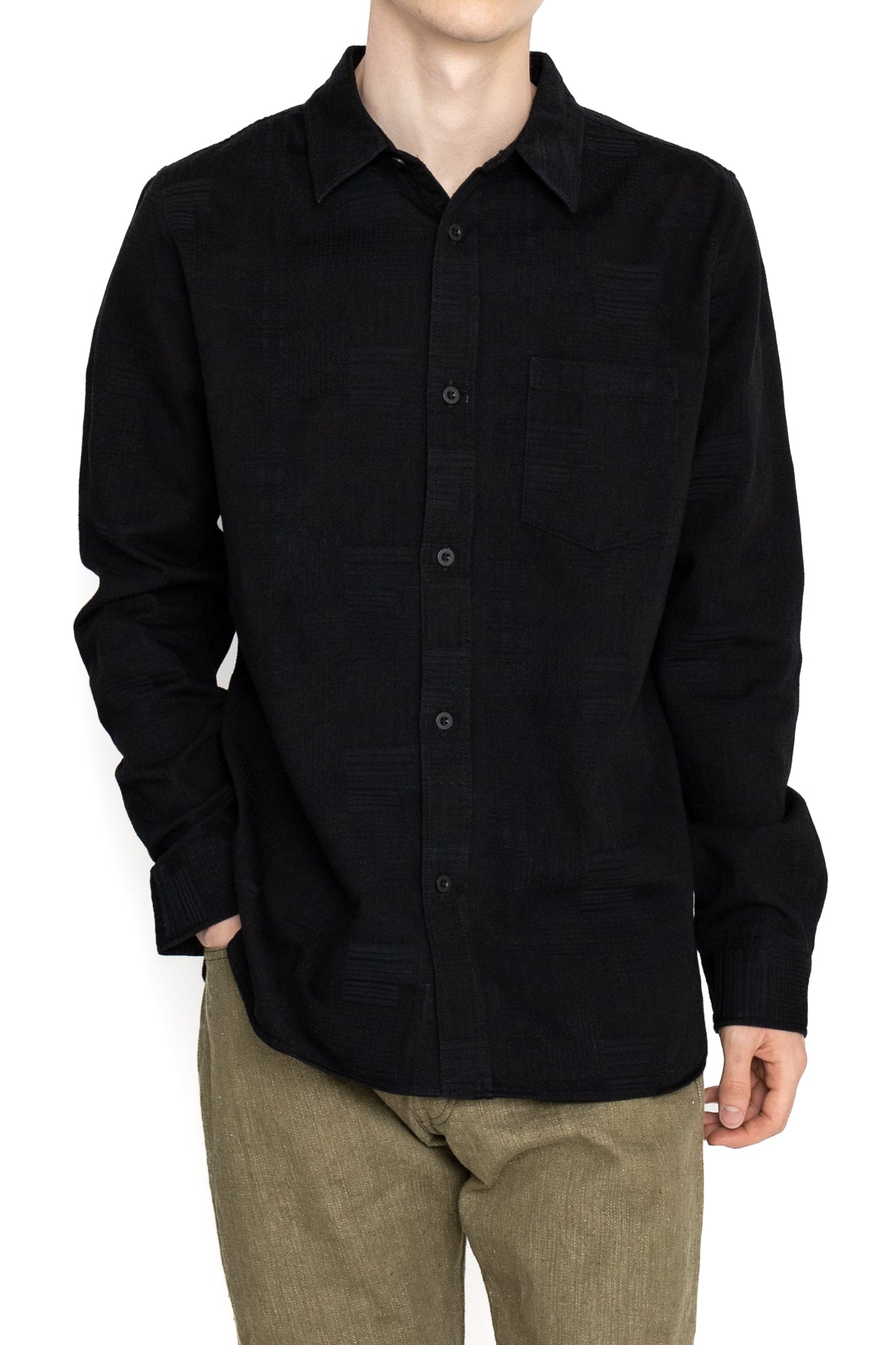 Jacquard Patchwork Shirt - Double Black