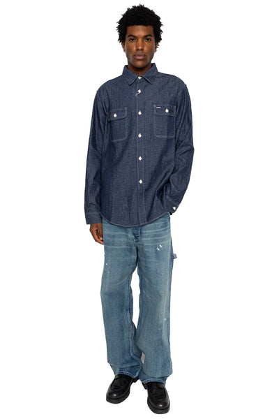 Blue Denim L/S Work Shirt - Washed