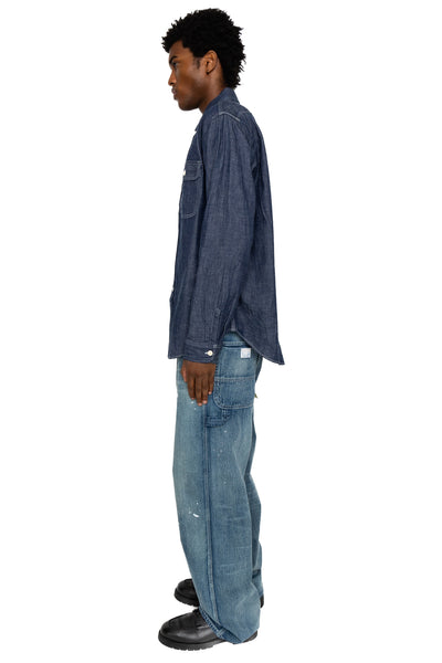 Blue Denim L/S Work Shirt - Washed