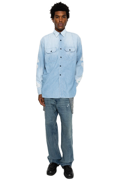 Chambray 2TONES BONE Patch Ventilator Workshirt