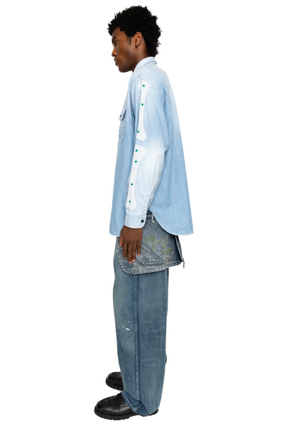 Chambray 2TONES BONE Patch Ventilator Workshirt