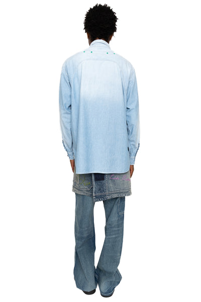 Chambray 2TONES BONE Patch Ventilator Workshirt