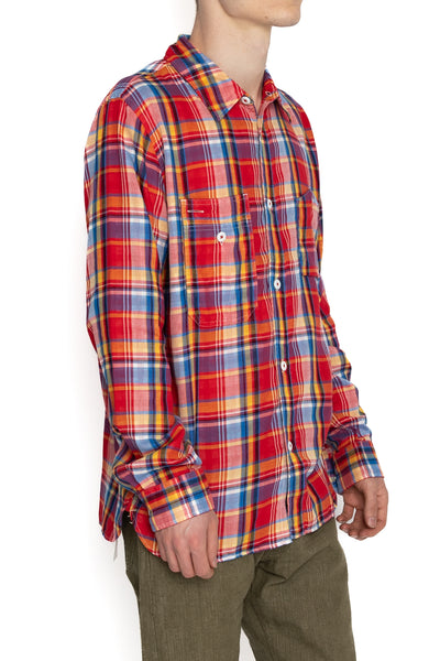 Double Gauze Check Shirt - Red