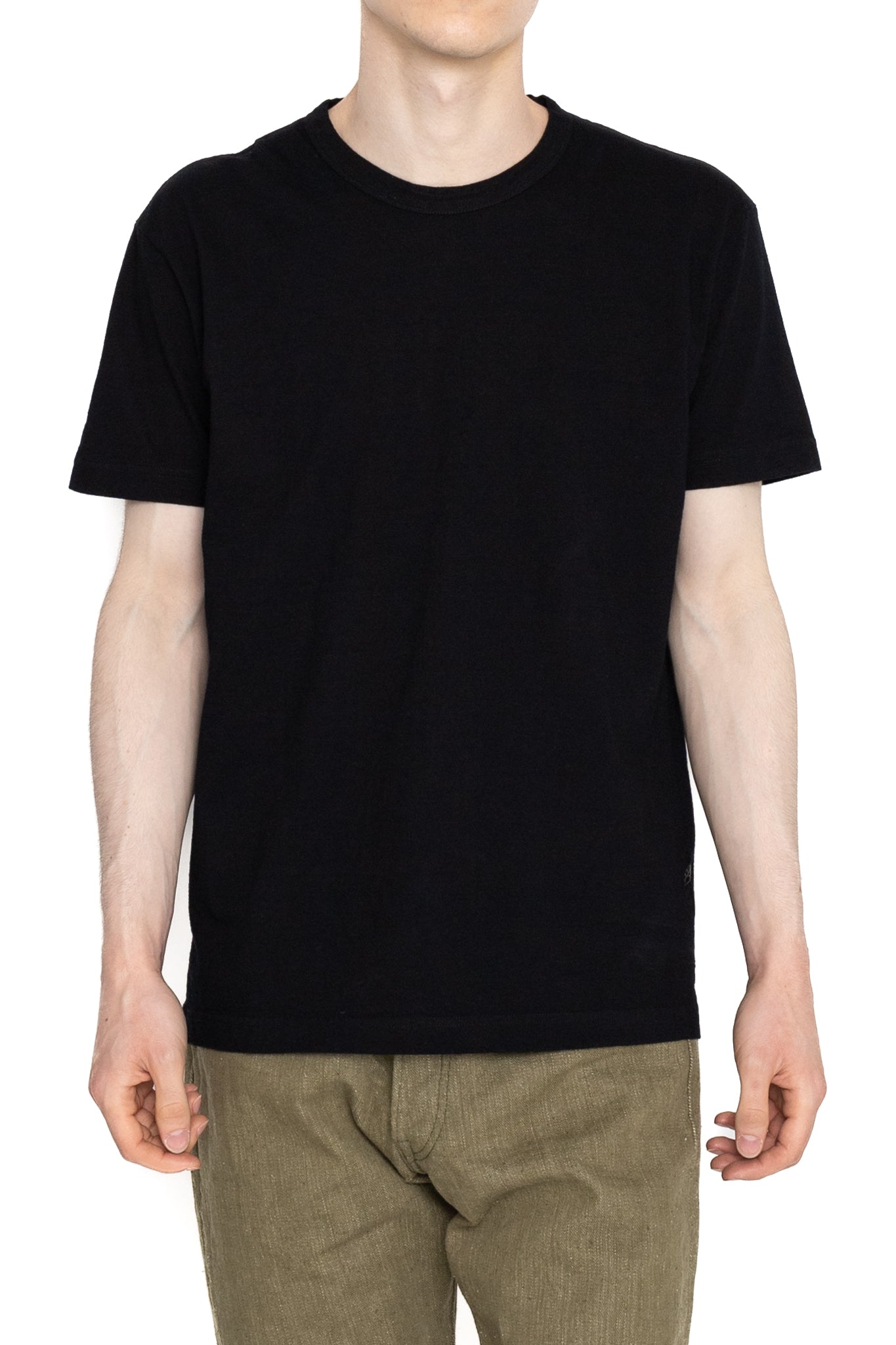 Indigo Jersey Crew Neck T-shirt - Indigo x Black
