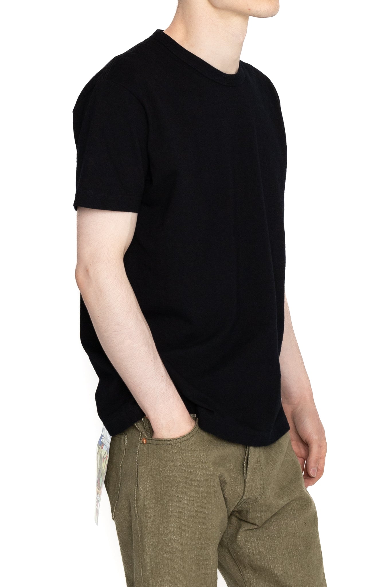 Indigo Jersey Crew Neck T-shirt - Indigo x Black